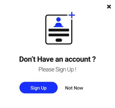 Signup modal
